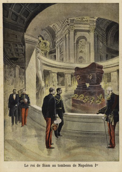 Sziám királya meglátogatja I. Napóleon sírját, Párizs, 1897 alkotó: French School