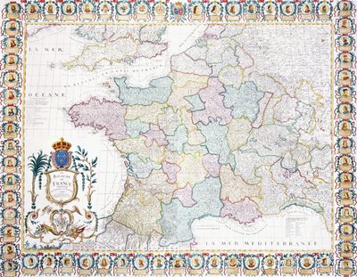A helyi önkormányzatokra osztott Francia Királyság, 1751 alkotó: French School