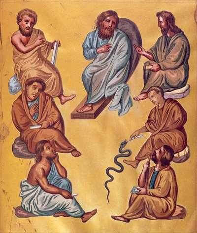 Az ókor főorvosai, fasmile a Dioscorides-i Codex Constantinopolitanusból alkotó: French School