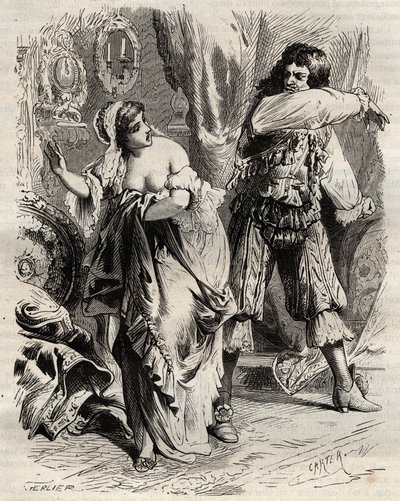 Montespan márki, Louis Henri (Louis-Henri) de Pardaillan de Gondrin (1640-1691) Rochechouart Mortemart (vagy Madame de Montespan) (1640-1707) pofon vágta feleségét, Montespan (Francoise Athenais) márkinét. Ki parancsára megtagadta tőle alkotó: French School