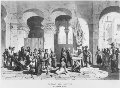 Az irgalmas atyák kiváltják a foglyokat Algériában, 1830-40 alkotó: French School