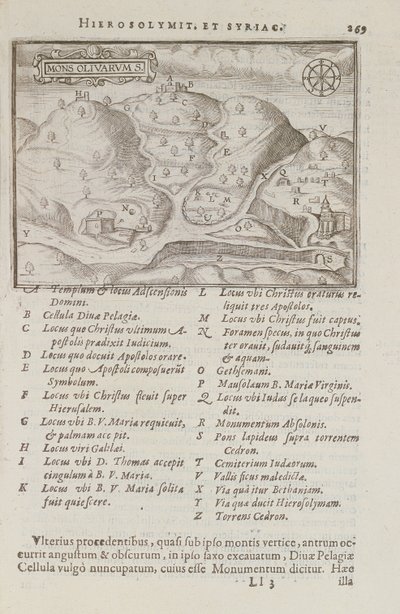 Az Olajfák hegye, Jeruzsálem, az Itinerarium Hierosolymitanumból, J. Cotovico, 1619 alkotó: French School