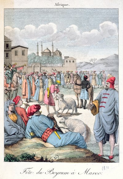 A muszlim Eid-el-Kabir fesztivál Marokkóban, 1811 alkotó: French School