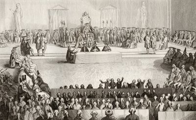 A Nemzetgyűlés XVI. Lajos (1754-93) uralkodása alatt Colart „Histoire de France” című művéből, 1840 körül. alkotó: French School