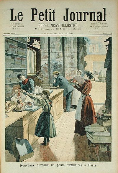 Az új párizsi segédpostahivatal, a Le Petit Journal 1894. május 18-i számából. alkotó: French School