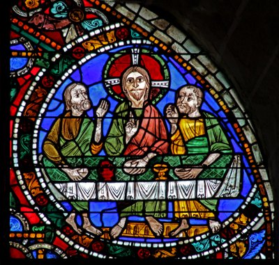 A Passió ablaka: Feltámadás ciklus - Emmaus - Vacsora (w51) alkotó: French School