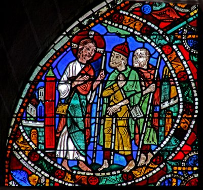 A Passió ablaka: Feltámadás ciklusa - Emmaus - út (w51) alkotó: French School