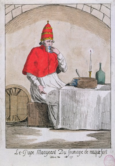 A pápa, aki Roquefort sajtot eszik, 1791 alkotó: French School