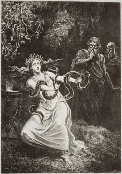 A Pythia, az LHistoire de la Magie Paul Christiantól, illusztrálva a History of Magic című könyvben, megjelent a 19. század végén alkotó: French School