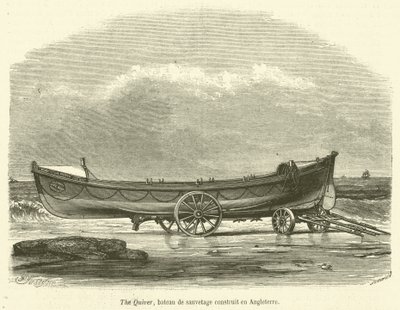 A Quiver, Angliában épített mentőcsónak (metszet) alkotó: French School