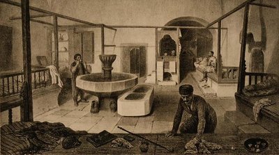 A tatárfürdő pihenőszobája, kiadó: Auguste Bry alkotó: French School