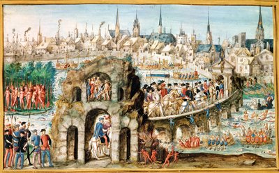 Henri II (1519-59) királyi belépőünnepe Rouenbe, 1550. október 1. alkotó: French School