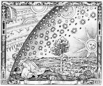 The Scientist Leaving the World, 1520 körüli stílusban, a LAtmosphere meteorologie populaire-ből, Párizs, 1888 alkotó: French School