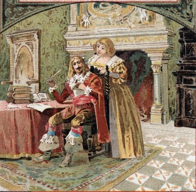 Beringhen apja és Madame du Fargis összeesküvést szőtt Richelieu ellen (Armand Jean du Plessis, Richelieu bíborosa (1585-1642), XIII. Lajos minisztere az Azay-le-Rideau (Azay le Rideau) kastélyban (Indre-et- Loire). 19. végének kromolitográfiája alkotó: French School
