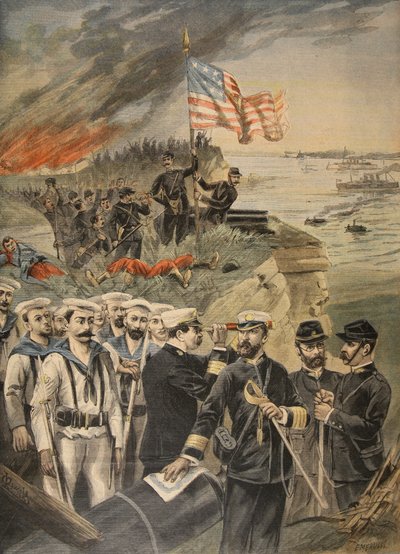 A spanyol-amerikai háború: partraszállás Guantánamónál, illusztráció a Le Petit Journal: Supplement illustre, 1898 alkotó: French School