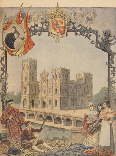 Spanyol pavilon az 1900. évi párizsi egyetemes kiállításon, illusztráció a Le Petit Journalból, 1900. március 4. alkotó: French School