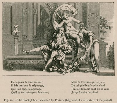 A Fortune által emelt Stock-Jobber (a korszak karikatúrájának töredéke) alkotó: French School