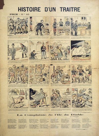 Egy áruló története, Dreyfusard-ellenes rajzfilm és dallap alkotó: French School