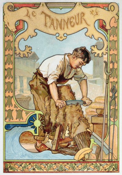 The Tanner, illusztráció egy kézműves könyvből, 1899 körül (színes litó) alkotó: French School