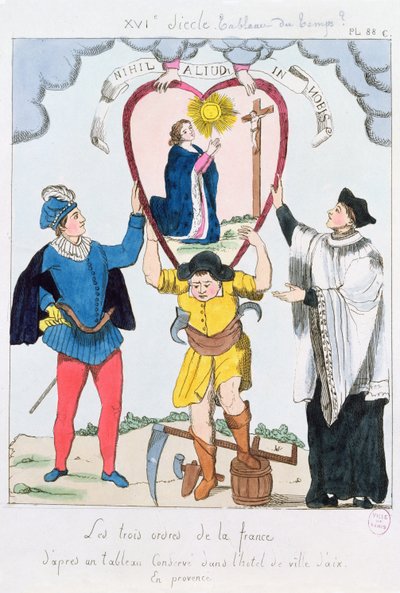 Franciaország három rendje, 1789 (színes metszet) alkotó: French School