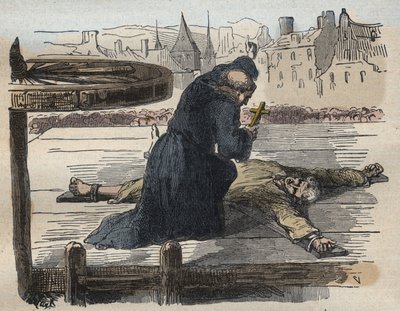 Jean Calas kínzása, illusztráció a Minden nép híres ügyeiből..., Armand Fouquier, 1858-67 alkotó: French School