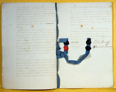 Utrechti Szerződés, 1713. április 11. (toll és tinta papíron) alkotó: French School