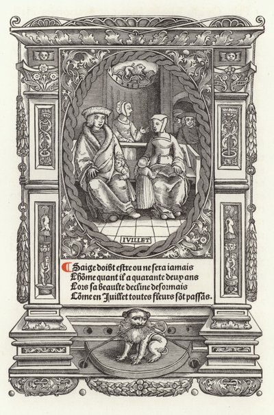 Az ember tizenkét kora: július (litho) alkotó: French School