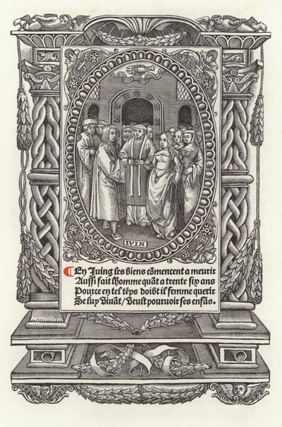 Az ember tizenkét kora: június (litho) alkotó: French School