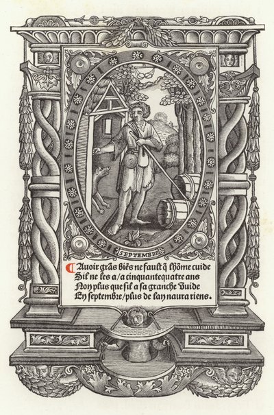 Az ember tizenkét kora: szeptember (litho) alkotó: French School