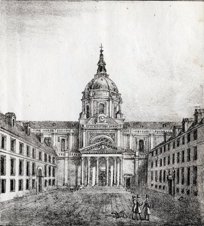 A Sorbonne Egyetem - "Alphabet Picturesque des Monumens de Paris" 1840 körül (metszet) alkotó: French School