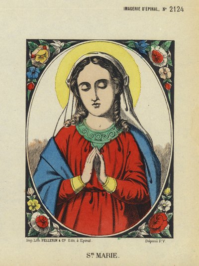 Szűz Mária (színes litográfia) alkotó: French School