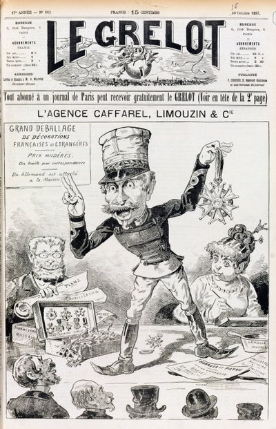 A Wilson-ügy, a Le Grelot címlapja, 1887. október 16 alkotó: French School