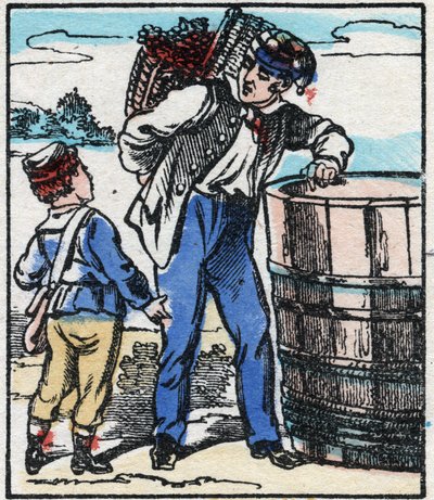 A borász. Metszet a „La chanson des metier”-ben. Epinális képalkotás, 19. század vége. Magángyűjtemény alkotó: French School