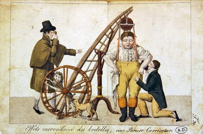 "The Wonderful Effects of Braces", 1790 körül (színes litó) alkotó: French School