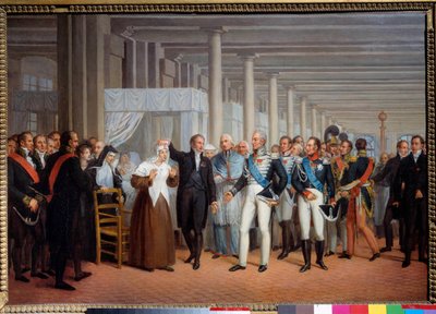 Guillaume Dupuytren báró anatómus és sebész (1777-1835) a Hotel Dieu-ban szemoperét mutat be X. Károly királynak. Festészet, francia iskola 19. század, 375 x 540 cm Párizs, karneváli múzeum alkotó: French School