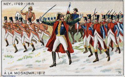 Napóleon és Michel Ney tábornok (1769-1815) (Marechal Ney) serege készen áll arra, hogy megnyerje a moszkvai csatát (a borodinói csatát is) Oroszországban alkotó: French School