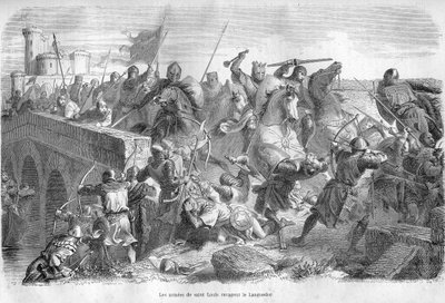 Saint Louis seregei holló Languedocot a 13. században - - Vésett Maurice Lachatre „A pápák története” c. alkotó: French School