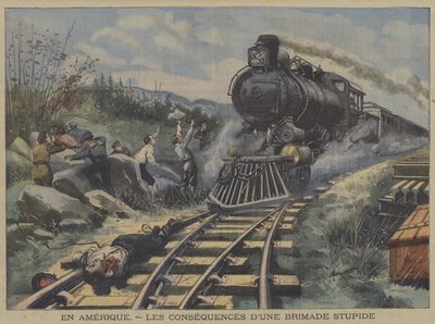 Egy ostoba zaklatás következményei Amerikában (színes litho) alkotó: French School