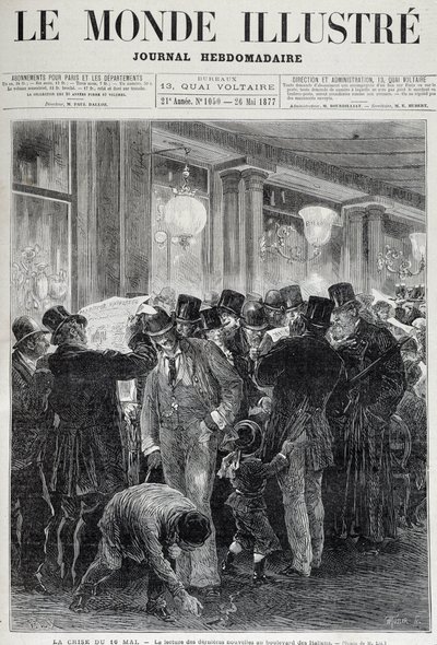 A május 16-i válság: újságolvasás - az 1877. májusi „Le monde illustrious”-ban alkotó: French School