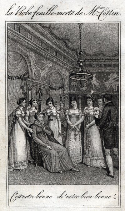 Madame Cottin (Sophie Cottin Rostand) (1770-1807) francia író döglött leveles ruhája. alkotó: French School