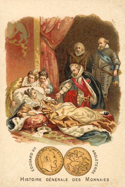 Az angol I. Erzsébet halála, 1603 alkotó: French School