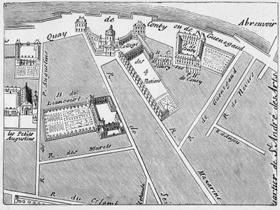 A College des Quatre Nations (Négy Nemzet) kerülete és a Conti-Fac-Simile szálloda J. de la Caille tervében alkotó: French School