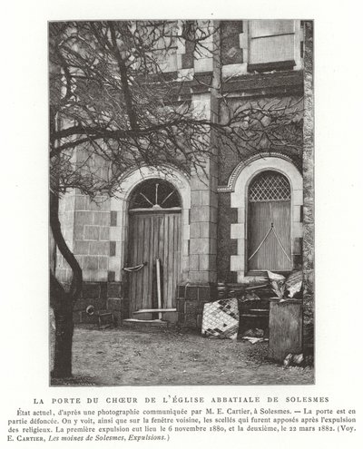 A franciaországi Solesmes apátsági templom kórusának ajtaja alkotó: French School