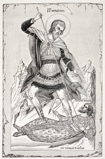 Nagy Szent Bazil álma, Paul Lacroix „Katonai és vallási élet a középkorban” című művéből, London, 1880 körül. alkotó: French School