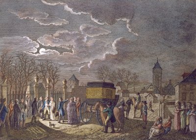Madame Royale cseréje 1795. december 26-án Bázelben 6 francia fogolyra, akiket osztrák fogságba esett. alkotó: French School