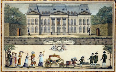II. Napóleon római király, Reichstadt hercege (1811-1832) és I. Napóleon császár fia (1769-1821) első lépései, egy meudoni 19. századi Sceaux-féle nyomat, az Ile de France Múzeum alkotó: French School