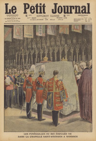 VII. Edward király temetése a windsori Szent György-kápolnában (színes litó) alkotó: French School