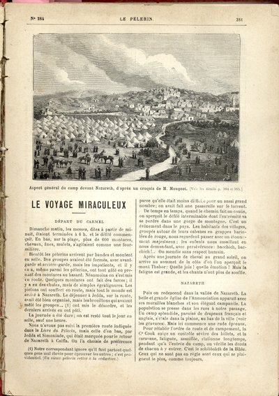 A Názáret előtti tábor általános megjelenése, M. Mougeot, Le Pèlerin vázlata alapján alkotó: French School