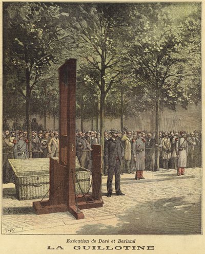 A Dore és Berland kivégzésére használt guillotine alkotó: French School