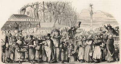 A párizsi Boulevard Bourdon sonkavásár – Edmond Texier metszete a „Tableau-de-Paris”-ban 1852 alkotó: French School
